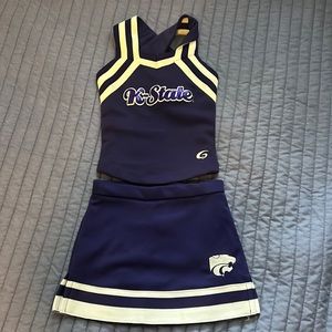 Kansas State University girls cheerleading outfit, size YXXS.